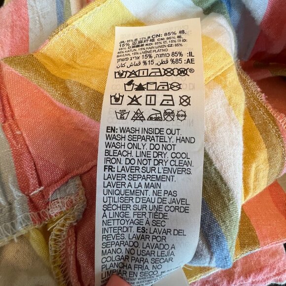 Billabong Women's Walk it Off Striped Linen Blend Shorts, Size Large - Picture 11 of 11